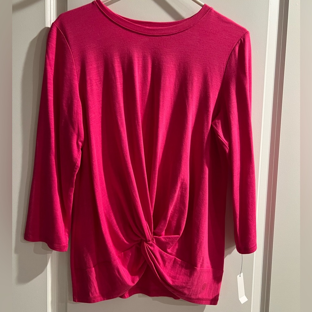 T by Talbots Hot Pink Yoga Long sleeve T shirt
